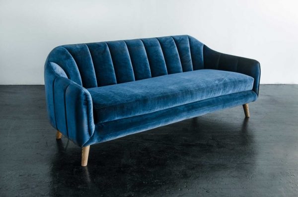Sofa, Velvet Blue