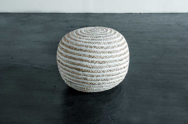 Pouf, Jute Natural Stripe